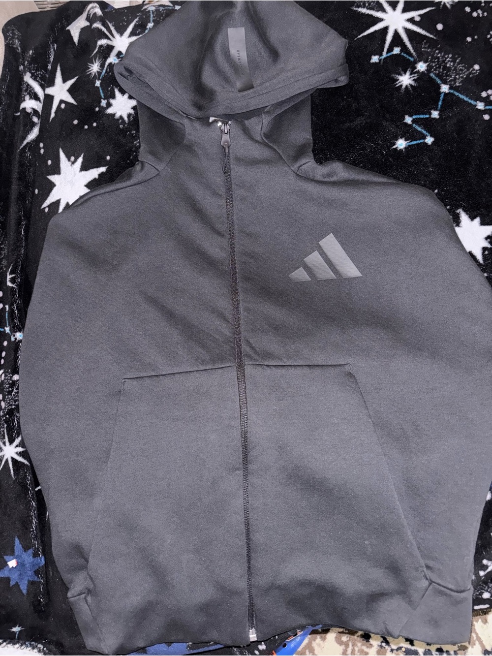 adidas Kids Gray Full-Zip Hooded Jacket